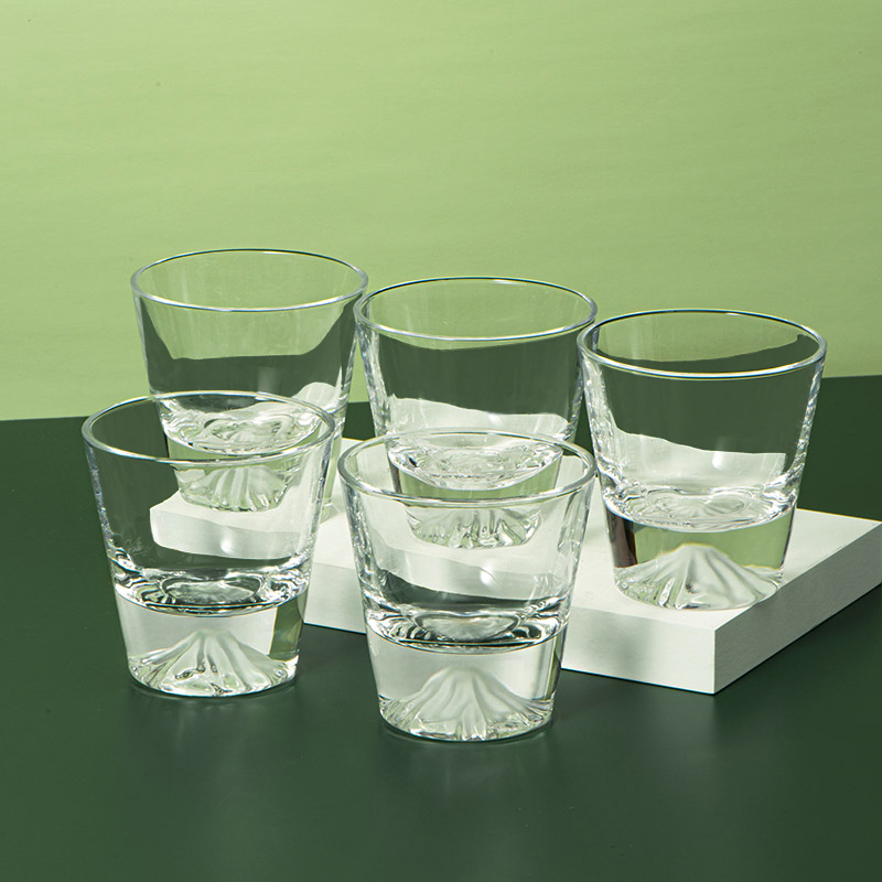 Japanese-style Mount Fuji glass high-end whisky glass snow mountain glass simple ins wind crystal cherry blossom iceberg glass