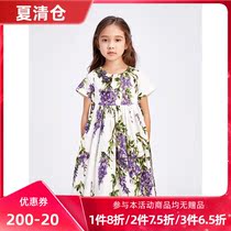 Zhongda girl dress foreign style 2021 summer dress new children Korean version of cotton princess dress summer baby skirt