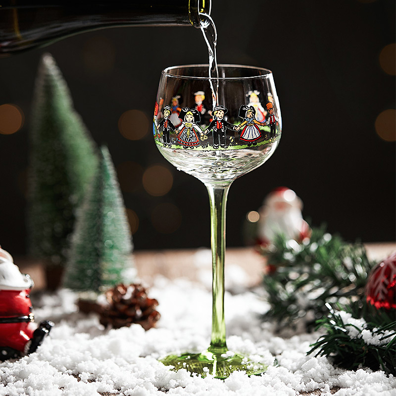 Alsace Goblet, Tall Glass, Red Wine Glass, Creative Champagne Cocktail Glass, Cute Christmas Glass for Women
