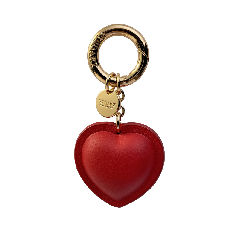 Visgary Leather Three-Dimensional Heart Car Keychain Is Suitable for Pairing with Ono Zsigabob Trendy Toy Accessories