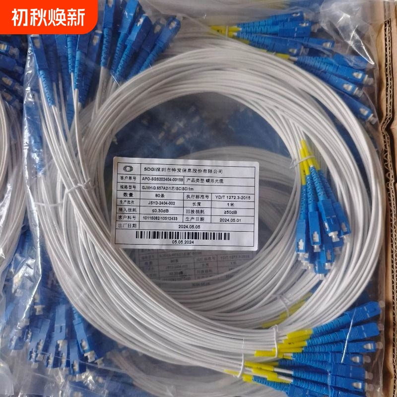 Spy-Shaped Fiber Optic Patch Cord Sc-Sc, White and Black Pigtail Cable, Dual/Single-Ended Gjxh Patch Cord
