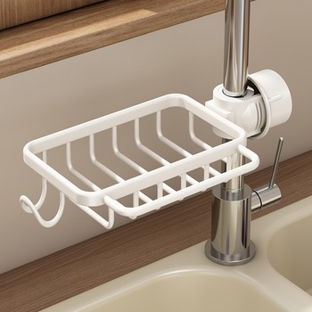 Faucet storage rack kitchen sink steel wool ball storage dish drain rack dish sink rag basket
