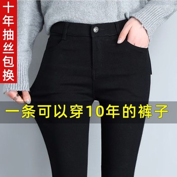 Black leggings for women wearing spring and autumn thin magic tight small feet pencil pants high waist slim and stretchy black pants