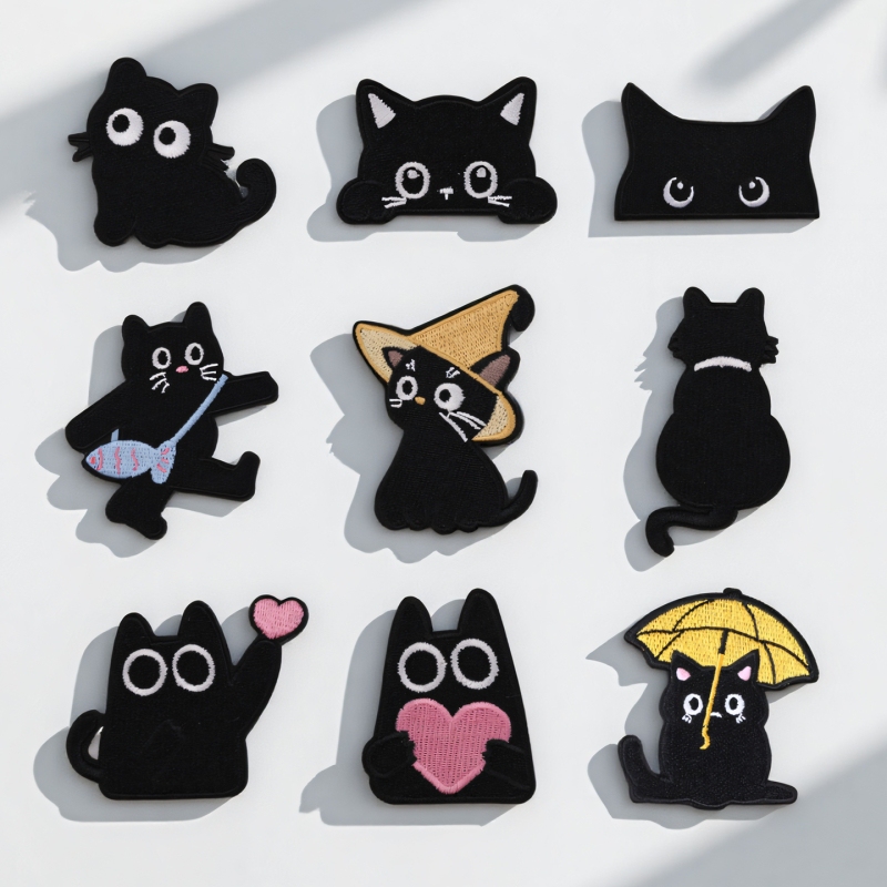 Seamless Self-Adhesive Black Fabric Patches for Clothes, down Jackets, Hole Repair, Invisible Repair Patches, Embroidered Patches, High-End Patches That Can Be Sewn