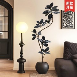 Artificial Green Planting Black King Kong Rubber Tree Decoration Indoor Potted Plant Large Floor Ornaments Living Room Accessible Luxury Classy Ornaments