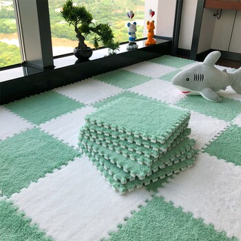 Spliced plush carpet bedside blanket bay window mat