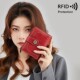 2025 new women's wallet short exquisite hollow high-end coin wallet card bag fashionable wallet folding anti-theft brush