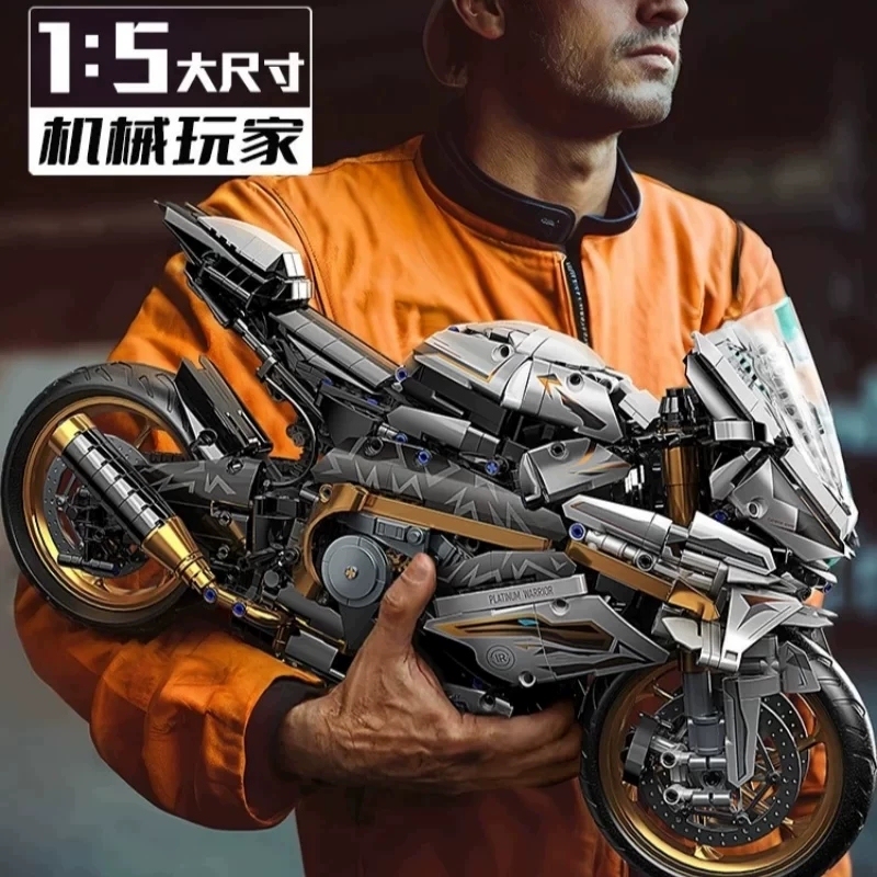 Giant Bmw Motorcycle Building Blocks 2026 New Model High-Difficulty Motorcycle Model Mechanical Assembly Toy