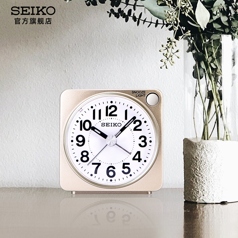 Seiko Japan Seiko Night Light Luminous Sweep Second Simple Student Bedroom Children's Mini Alarm Clock