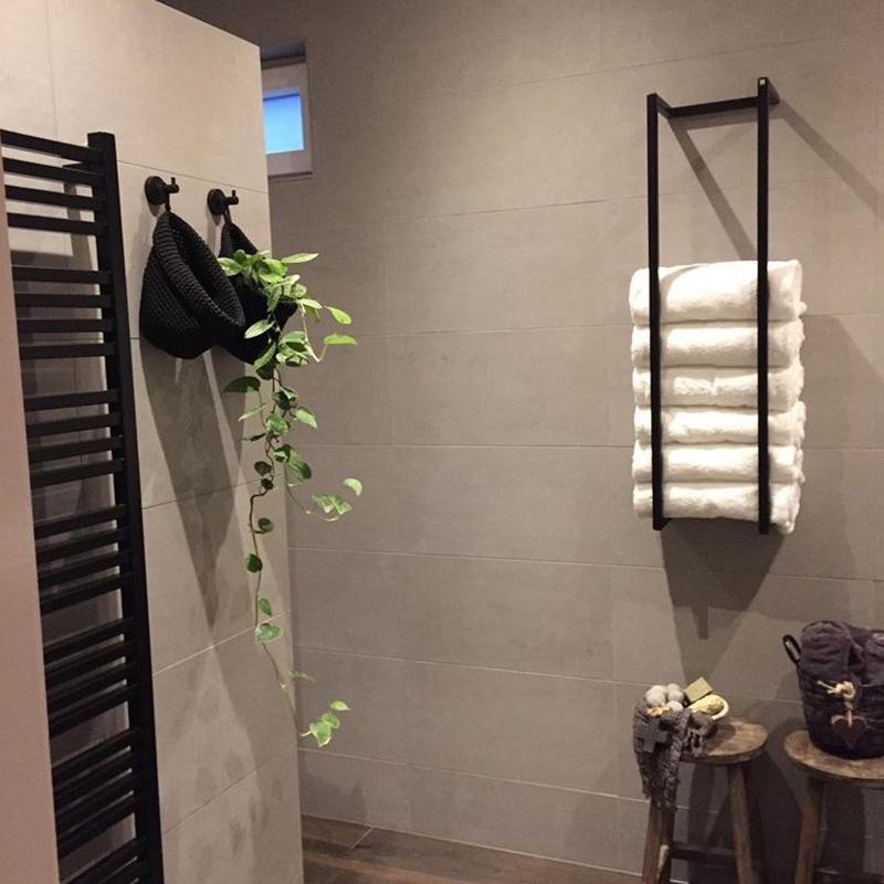 Non-perforated bath towel Towel storage shelf Household wall storage shelf Powder room finishing rack Hair salon towel shelf