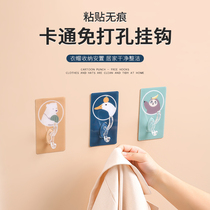 Adhesive hook strong sticky hook viscose door adhesive hook hanger free punch wall-mounted on the wall coat hook load-bearing coat hook
