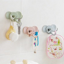 Cute elephant wall-mounted bathroom nail-free door after non-perforated strong glue-free adhesive hook student dormitory artifact