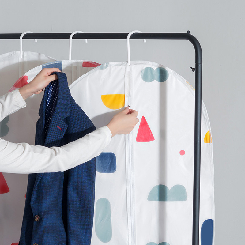 PEVA clothing dust cover clothes cover coat dust bag wardrobe suit hanging bag suit dust jacket moisture-proof