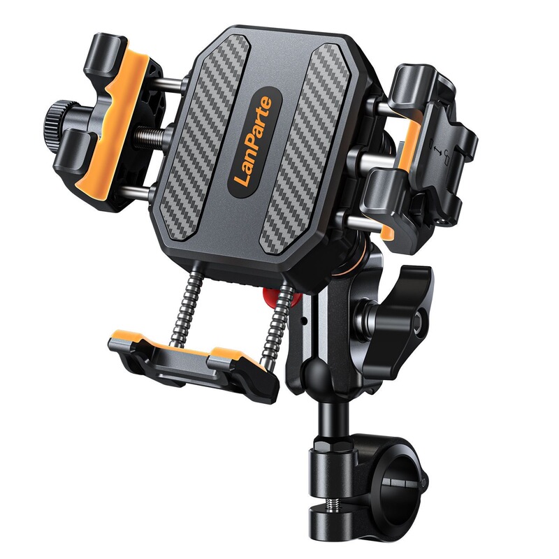 Lampart Motorcycle Mobile Phone Shock-Absorbing Bracket for Navigation and Shooting, Electric Vehicle Wireless Charging, Anti-Shake Bracket for Delivery Vehicles