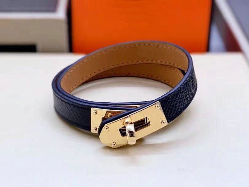 Genuine Leather Kellyh Leather Bracelet European and American Classic Double-Layer Women's Bracelet Cowhide Bracelet Internet Celebrity ins Accessories
