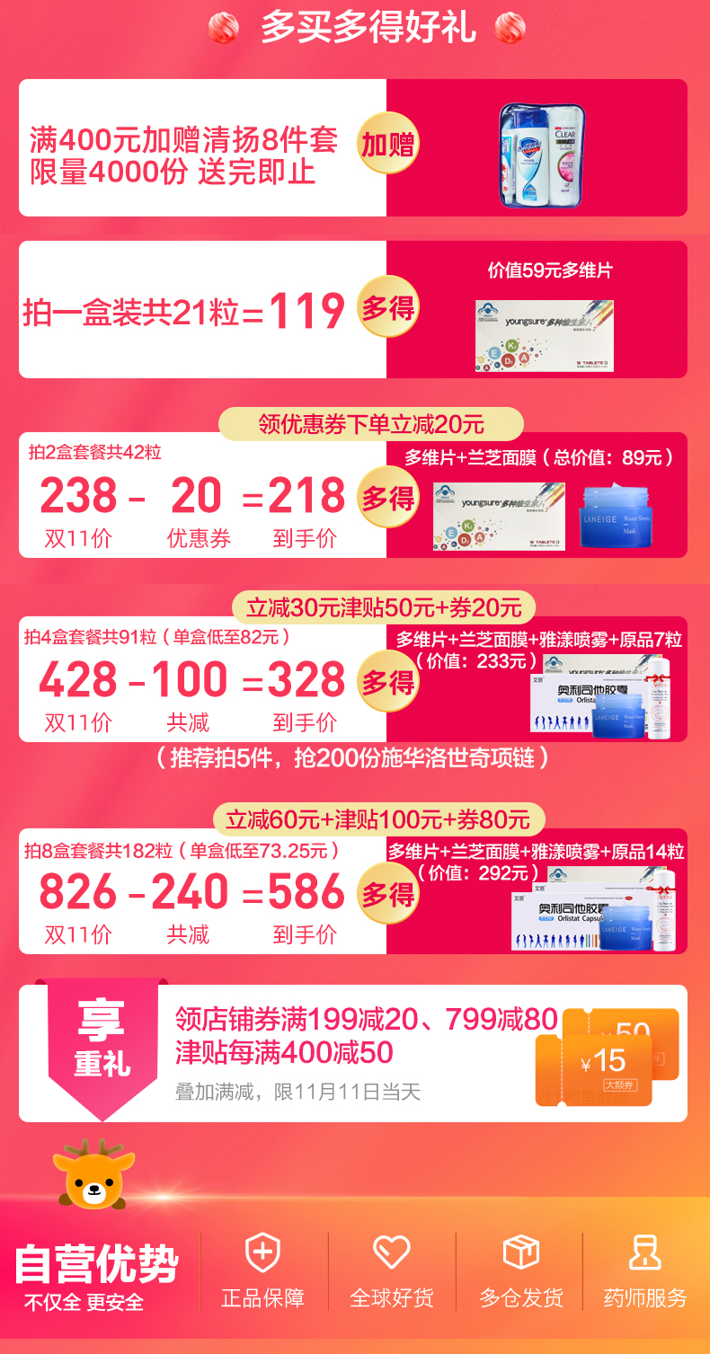 阿里官方直营 艾丽 奥利司他减脂排油胶囊 91粒 图3