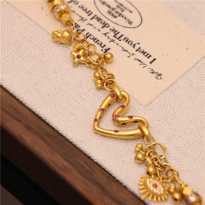 Xier Jewelry 18K Gold Heart Bracelet Jewelry Accessories DIY