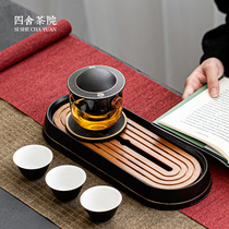 Four House Tea House Rotating Dry Breaking Tea Tray Storage Tea Sea Simple Creative Ceramic Pot Household Small Tea Table