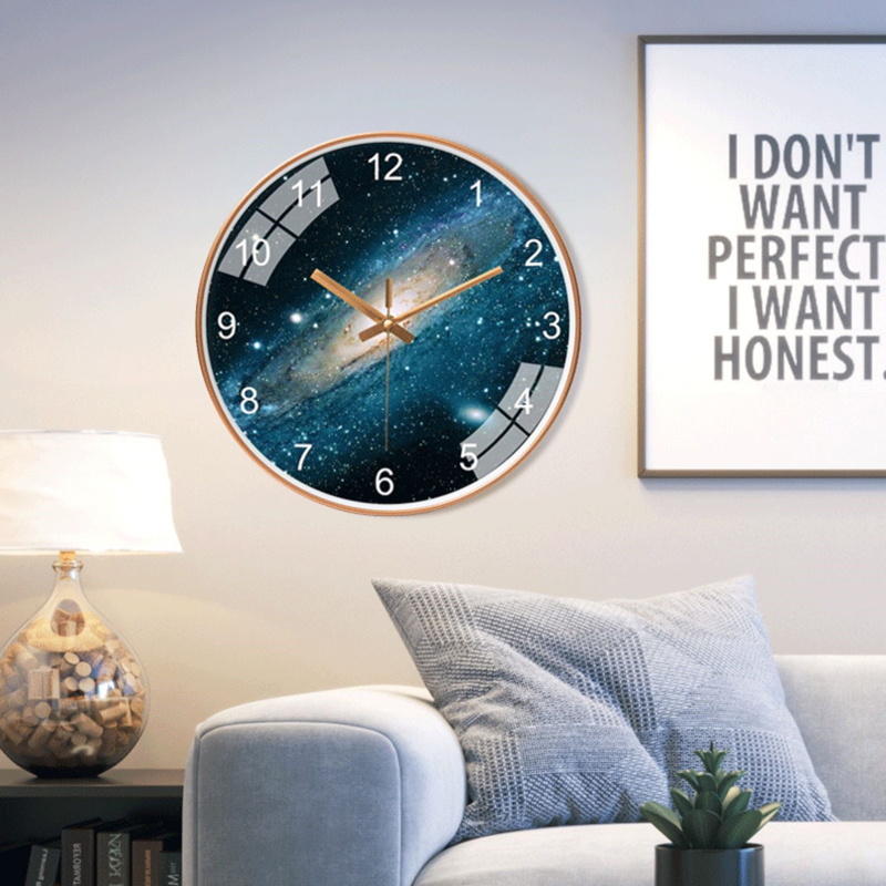 Creative Hanging Bell Nordic Style Starry Sky Clock Bedroom Living Room Minima Little Clear New Wall-mounted Wall Clock Silent Quartz Clock