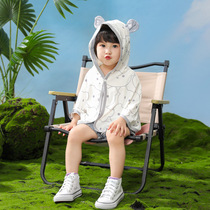 Childrens sun protection clothing summer UV protection boys and girls sun protection clothing ice silk thin breathable sun protection cloak outdoor