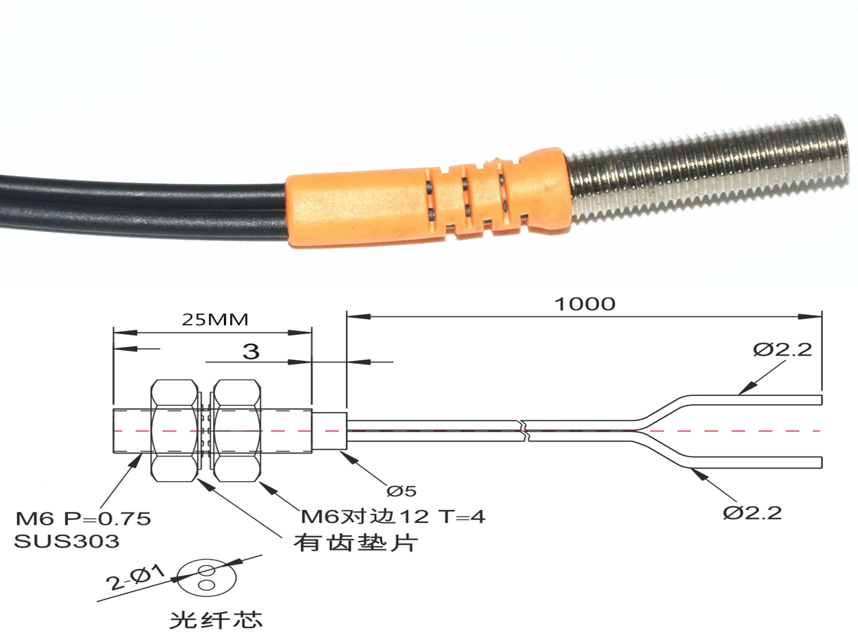 NA-203SN mã màu điện mắt màu sợi quang cảm biến mã màu cảm biến khuếch đại chuyển đổi quang điện hiệu chỉnh cảm biến màu tcs3200 cảm biến màu sắc