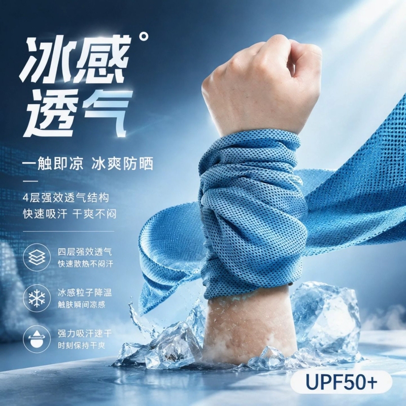Wrist Sweat-Wiping Sports Quick-Drying Towel, Cold-Feeling Sports Gym Sweat-Absorbing Quick-Drying Men's Fitness Wristband Cold-Feeling Towel