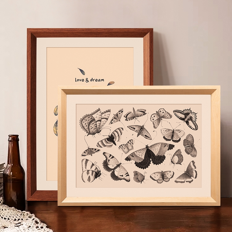 レトロな絵画フレーム取り付け模造木製フォトフレーム壁掛け4 4k8k水彩スケッチa3a4紙油絵パズルフォトフレーム