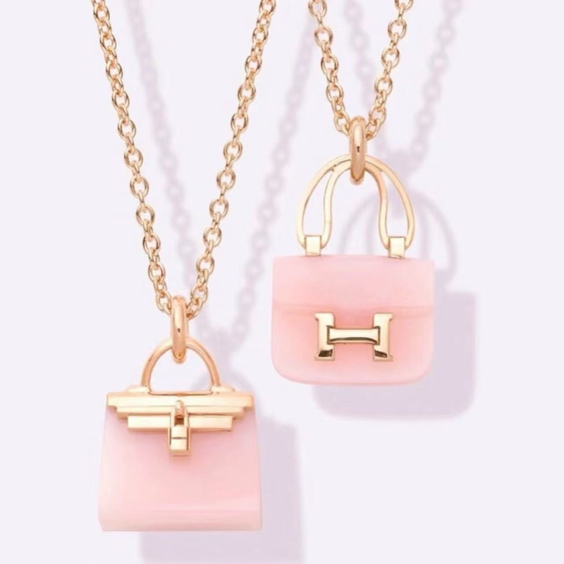Brand New Original High-End Quality New Pink Opal Bag Necklace, Constance Bag Full Diamond Bag Bracelet Brand New Original High-End Quality New Pink Opal Bag Necklace, Constance Bag Full Diamond Bag Bracelet