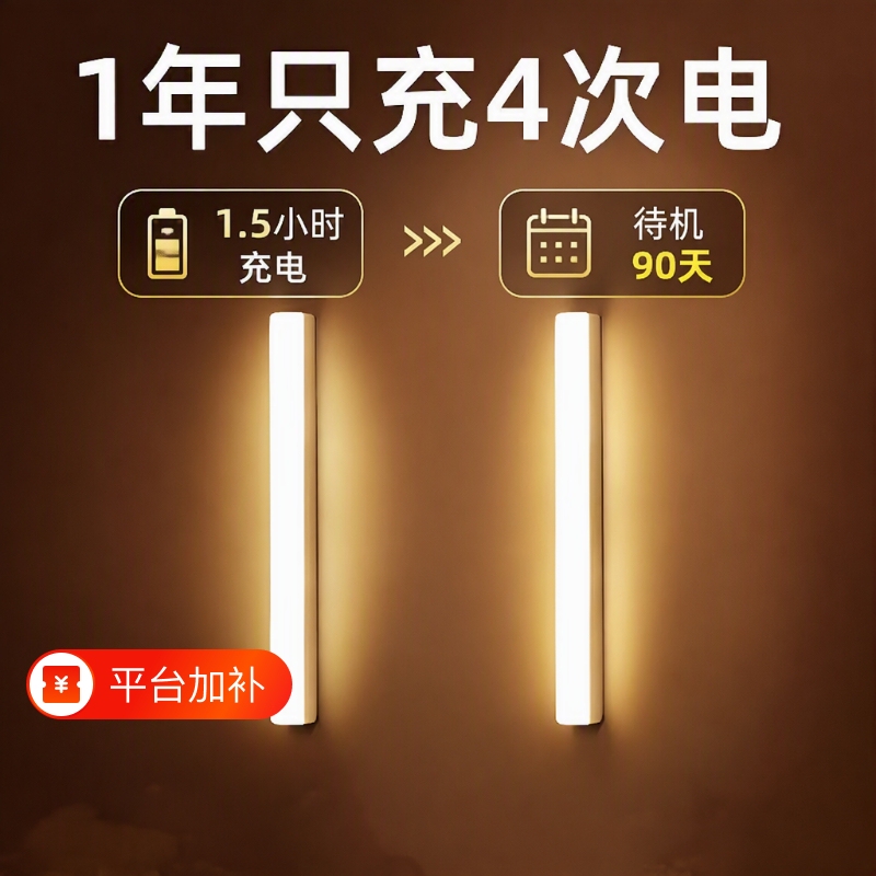 When Someone Comes, the Light Turns On. Rechargeable Human Body Sensor Light, Automatic Sensing Light at Night, Wireless Magnetic Smart Light Strip for Entryways When Someone Comes, the Light Turns On. Rechargeable Human Body Sensor Light, Automatic Sensing Light at Night, Wireless Magnetic Smart Light Strip for Entryways