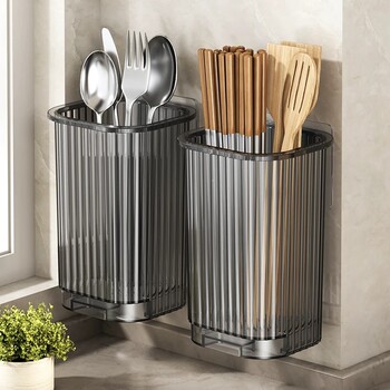 Hole-free wall-mounted chopstick storage box