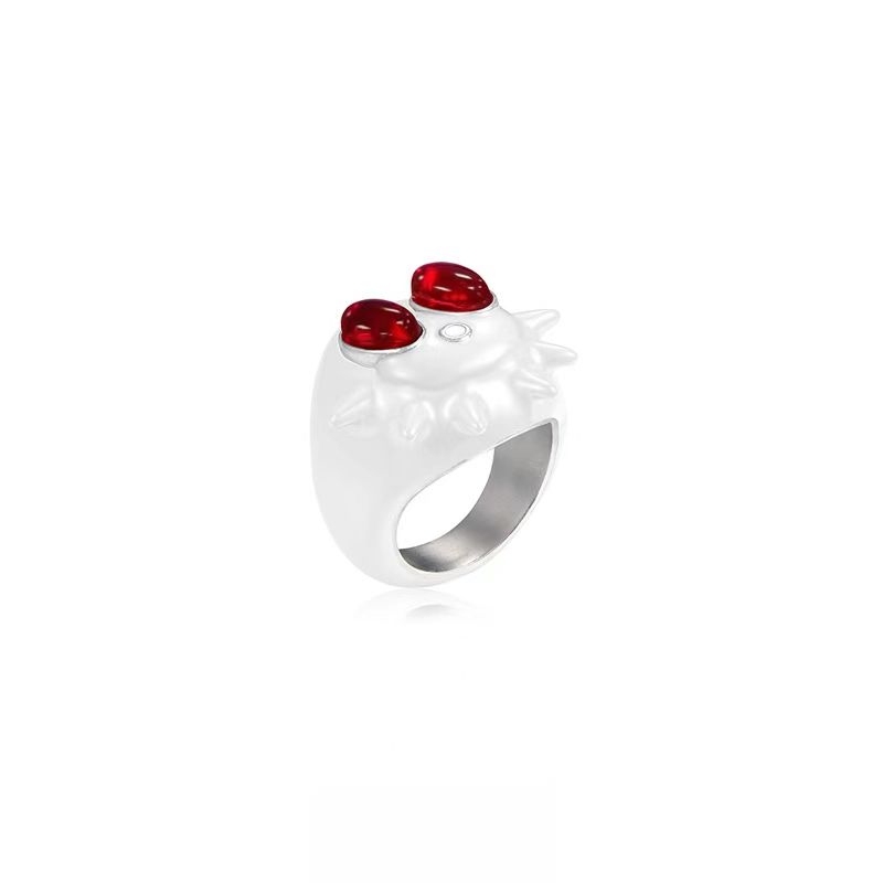 Pufferfish Sea Monster Ghost Baby Ring Limited Edition Private Collection High-End Creative Personality Style Celebrity-Inspired Gift Pufferfish Sea Monster Ghost Baby Ring Limited Edition Private Collection High-End Creative Personality Style Celebrity-Inspired Gift