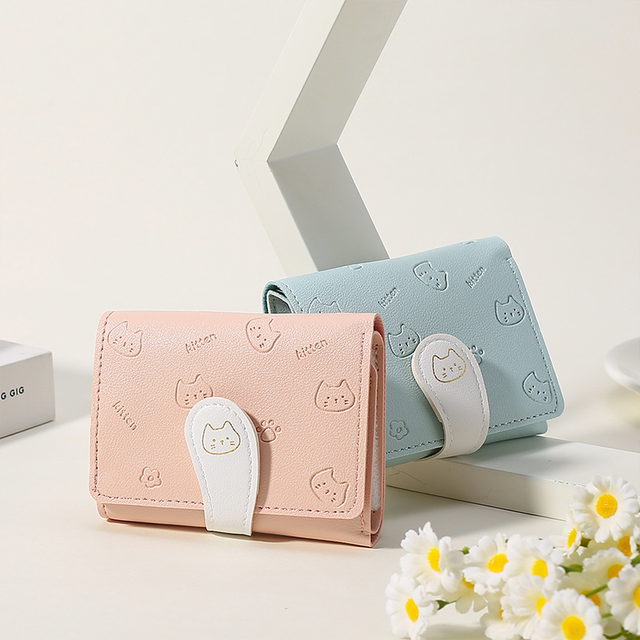 Cute cat tail wallet women's wallet niche creative three-in-one card holder wallet gentle ins forest original