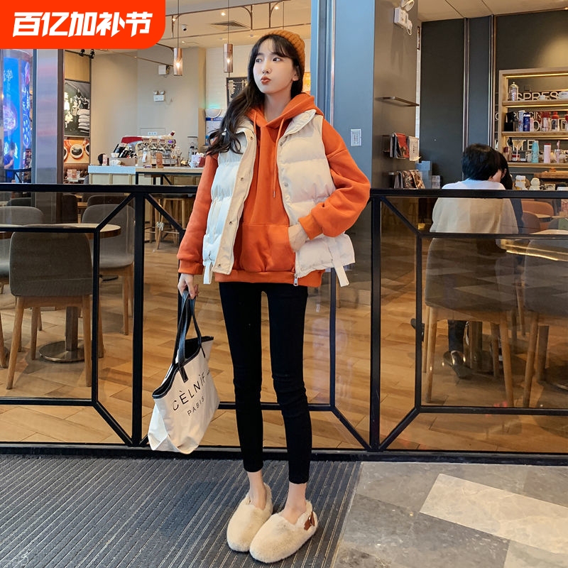 2025 Autumn/Winter New Women's Short Thickened down Cotton Vest Outerwear Trendy White