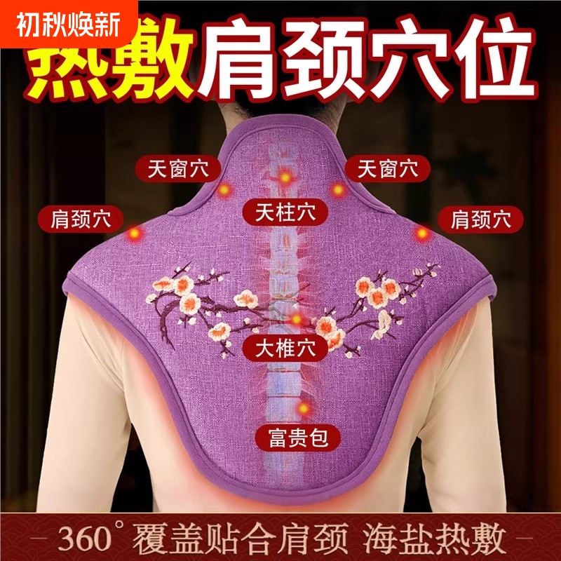 Electric Heating Salt Pack for Shoulder and Neck, Hot Water Bag, Heating Pack for Cervical Spine, Waist, and Knee, Sea Salt Therapy Electric Heating Pad, Coarse Salt