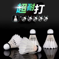 12 Pieces of Badminton Balls, Durable and Not Easy to Break, Goose Feather Indoor and Outdoor Competition Windproof Training Balls, 6 Pieces