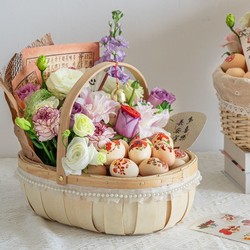 Wicker Wedding Hand Basket Hand-woven Flower Basket Large Seat Egg Basket Fruit Basket Special Retro