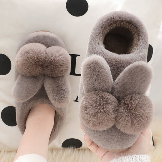 Cotton slippers for women winter 2024 new indoor home couple home warm confinement non-slip wool slippers winter