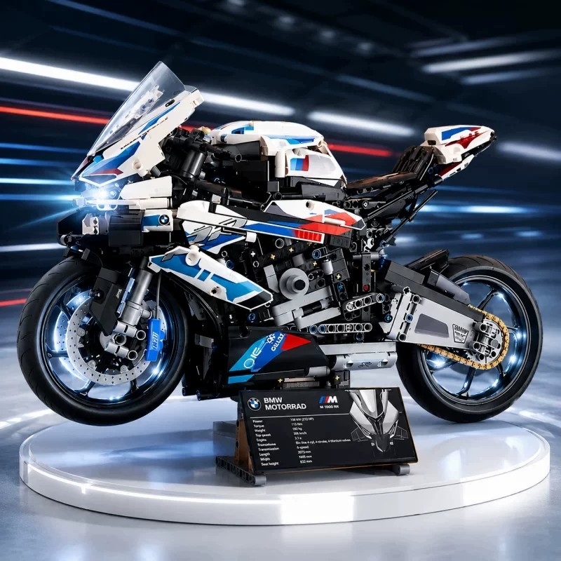 Bmw Motorcycle Building Blocks 2026 New Model High-Difficulty Large-Scale Motorcycle Model Mechanical Set Assembly Toy for Boys