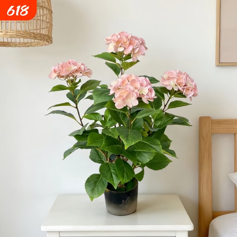 Artificial Hydrangea Potted Plants, Fake Greenery for Home and Window Decoration, Photography and Film Props, Landscaping, Direct Sales from the Manufacturer