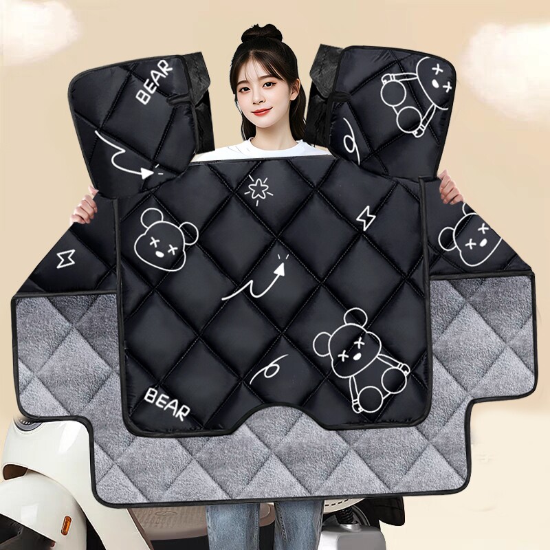 Electric vehicle windshield quilt, winter velvet thickened battery motorcycle winter waterproof and windproof cover, suitable for all seasons in spring and autumn