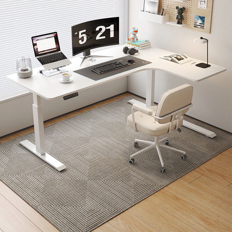 Corner Electric Adjustable Table Home Standing Workbench Smart Adjustable Computer Table Double L-Shaped Office Desk