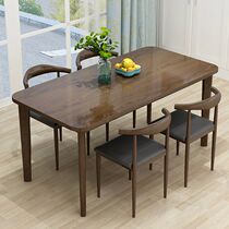 American solid wood dining table household small apartment modern simple light luxury dining table Net red ins Table Table and Chair combination