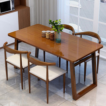 Nordic dining table home full solid wood dining table and chair combination small household net red living room modern simple restaurant dining table