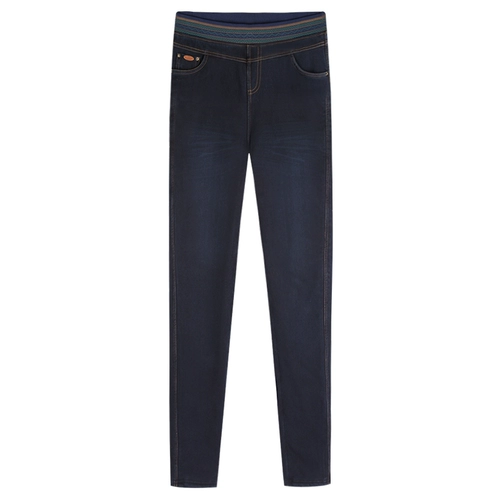 Флисовые джинсы с начесом, зимние приталенные эластичные штаны, высокая талия, увеличенная толщина