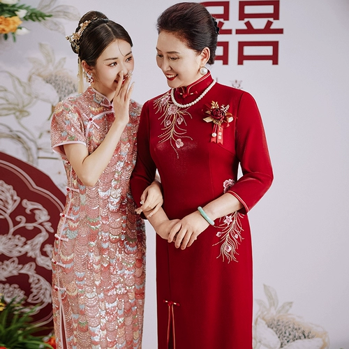 Свадебное платье для матери, ципао, коллекция 2023, подходит для подростков