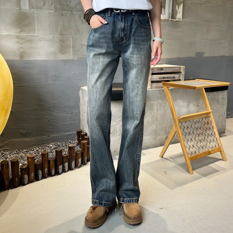 Rayfo Original American Casual Straight-Leg Loose Jeans for Men, New Style Men's High-End Pants with Slight Flare Rayfo Original American Casual Straight-Leg Loose Jeans for Men, New Style Men's High-End Pants with Slight Flare