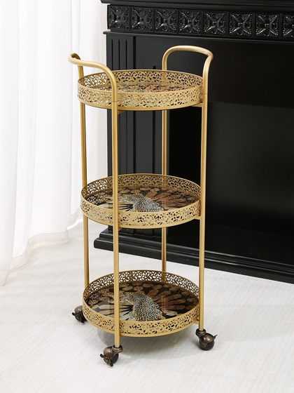 轻奢家用三层置物架可移动餐车现代客厅储物收纳架茶几沙发小推车