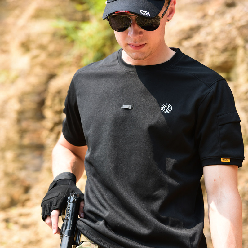 Hanye short-sleeved crew neck shirt tactical T-shirt male outdoor summer physical fitness training quick dry clothes special soldier t-shirt