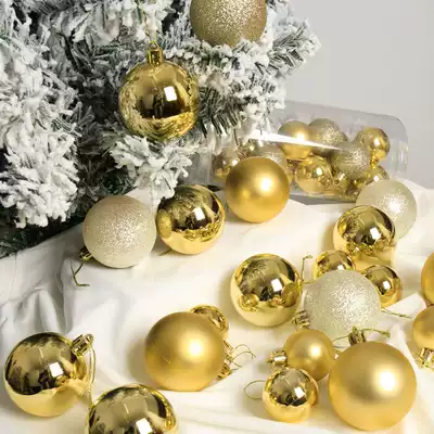Christmas ball bright light ball pendant Christmas tree decorations matte electroplating hanging ceiling large colored ball layout 4 6 8cm