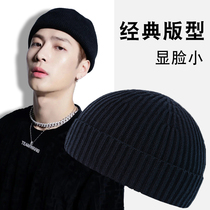 Hat Mens Autumn Winter Cold Hat Hip Hop Guapi Cap knitted hat wool line cap big head circumference winter warm cotton hat